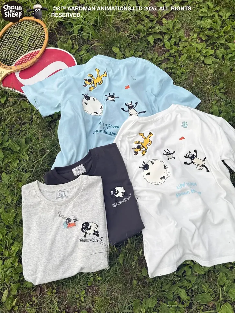 「ひつじのショーン」のキャラクターがほどこされたデザインTシャツがアクキーセットになってAS KNOW AS plusから登場☆༉ 画像 8