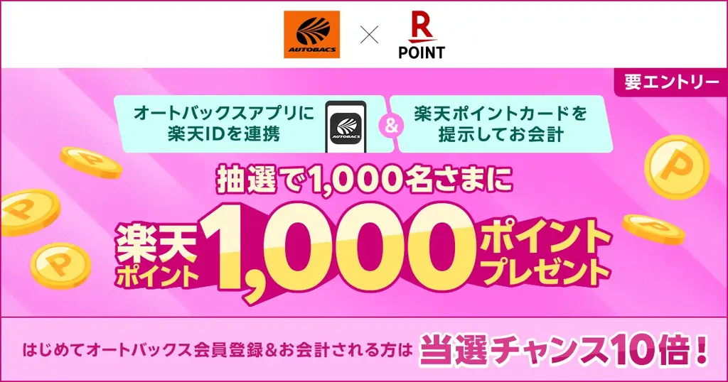 「楽天ポイントカード」、「オートバックスアプリ」と会員連携を開始 画像 2