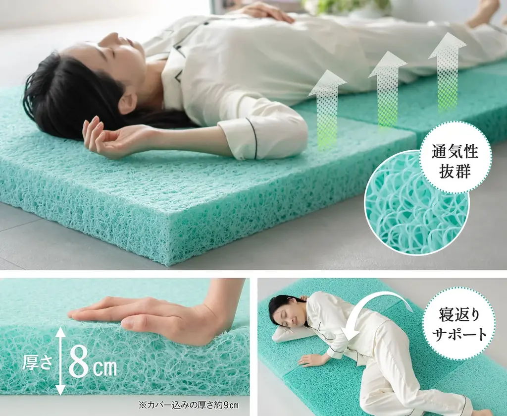 3Dファイバーマットレスの欠点を解消した”新しい高通気性マットレス”が誕生!空気の力で快適な眠りをサポートする『スカイブリージーマットレス』を販売開始しました。寝苦しい夏の夜にオススメです。 画像 5