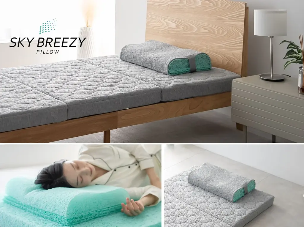 熱帯夜でも朝まで快適に眠るためのまくら登場！日本製3Dファイバー＆独自構造で通気性がさらにアップした『スカイブリージーピロー2』を販売開始しました。 画像 14