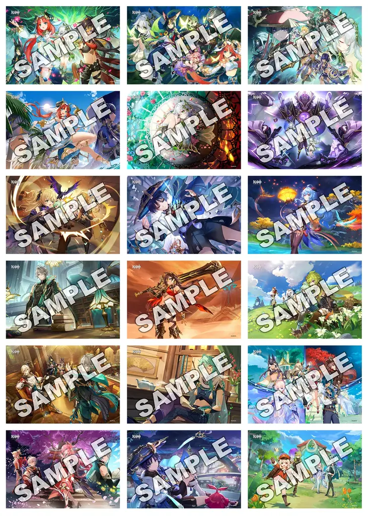 『原神』ファン待望！人気キャラクターが描かれた歴代キービジュアルが「ファミマプリント」で初のブロマイド化！ファミリーマート限定で6月30日（月）13時より販売開始！ 画像 2