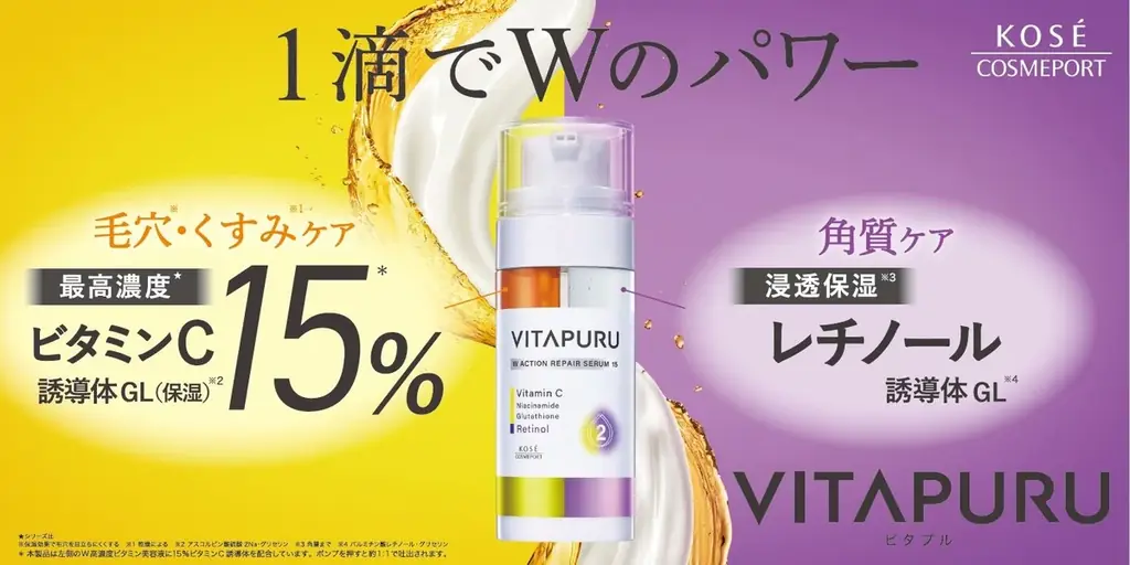 1滴でWのパワー　『ＶＩＴＡＰＵＲＵ(ビタプル)』2剤式容器の高機能美容液を7月22日より発売 画像 1