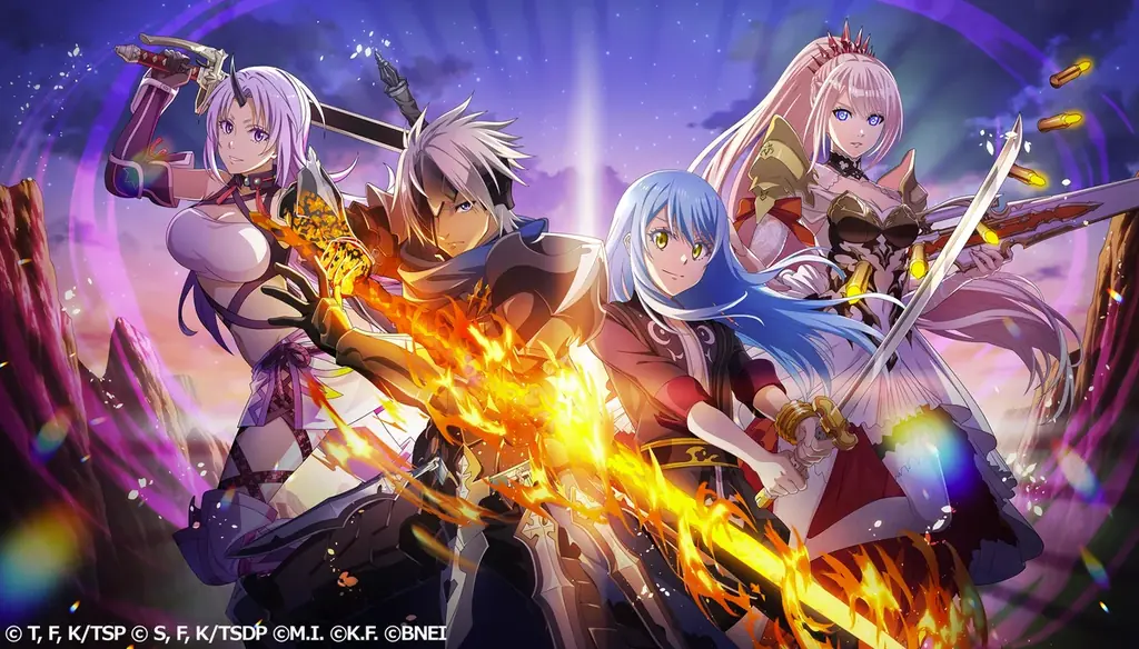 スマホアプリ『転生したらスライムだった件 魔王と竜の建国譚』『テイルズ オブ』シリーズとのコラボ開始！「テイルズ オブ アライズ」よりアルフェン、シオンとユーリ姿のリムル＝テンペストが登場！ 画像 1