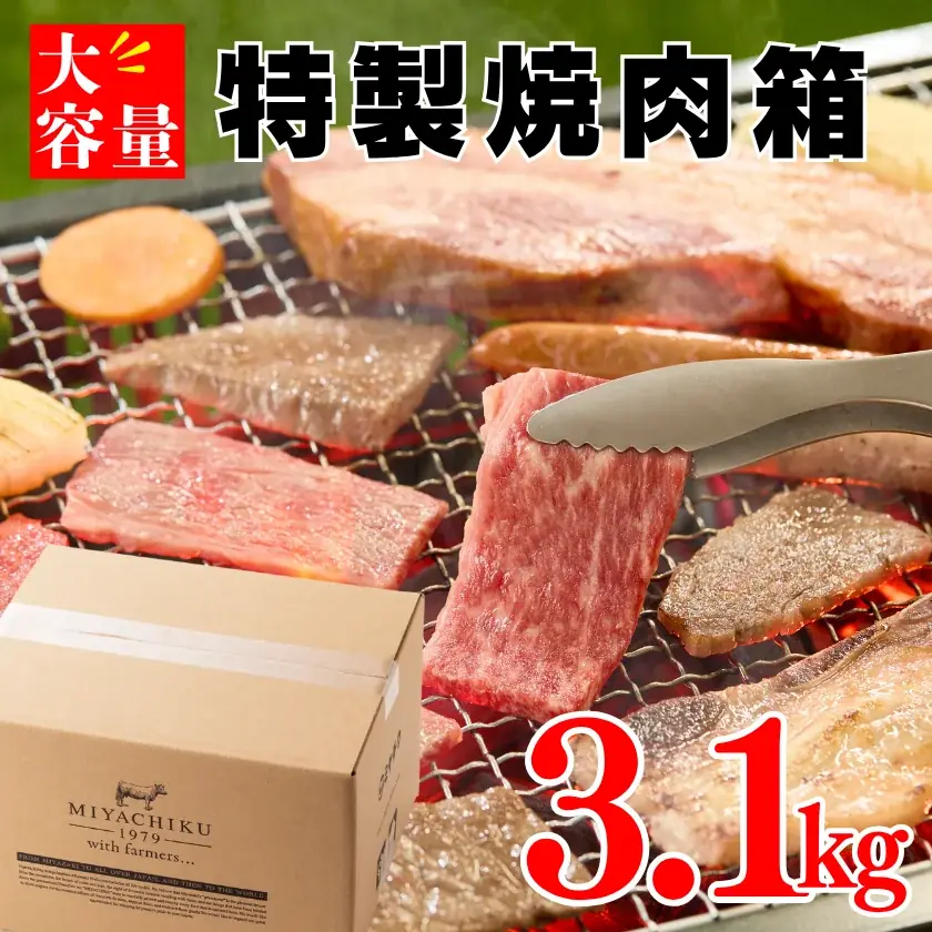 【肉の日限定!今だけ超特価】夏真っ盛りのこの季節にぴったり!宮崎県産和牛・豚肉はもちろん、大容量の焼肉箱で、ご家庭の食卓にも、BBQやキャンプなどアウトドアシーンにも大活躍! 画像 3