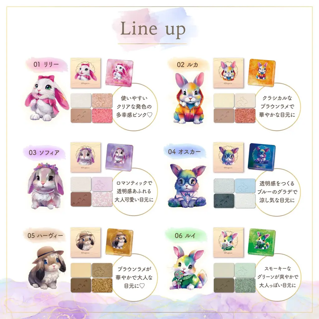 【新発売】うさぎモチーフがキュートすぎる！アミューズメント専用「Chapco」から、キラキラアイシャドウが2025年7月登場！ 画像 2