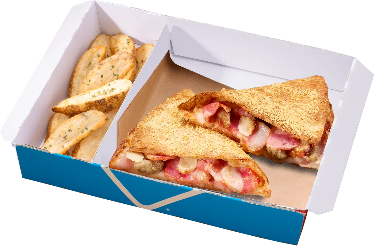 ドミノ・ピザ、ランチタイムにアツアツでおいしい新定番！ザクッ！トロッ！新食感「クリスピッツァバーガー」7月7日（月）より販売開始！ 画像 2