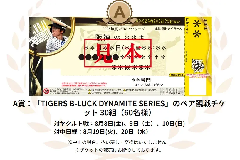 阪神タイガース 新イベント「TIGERS B-LUCK DYNAMITE SERIES」の協賛スポンサー【株式会社アンバリッド】ペア観戦チケットやオリジナルジャージが当たるプレゼントキャンペーン 画像 3