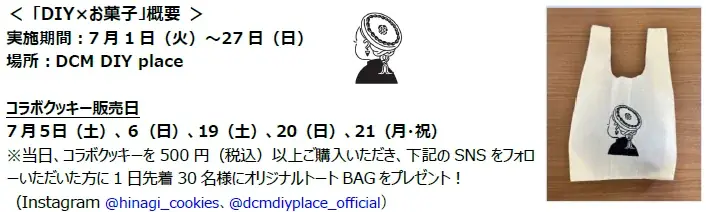 DCM DIY place 「DIY×お菓子」アイシングクッキーhinagiと初コラボレーションが実現！ 画像 2