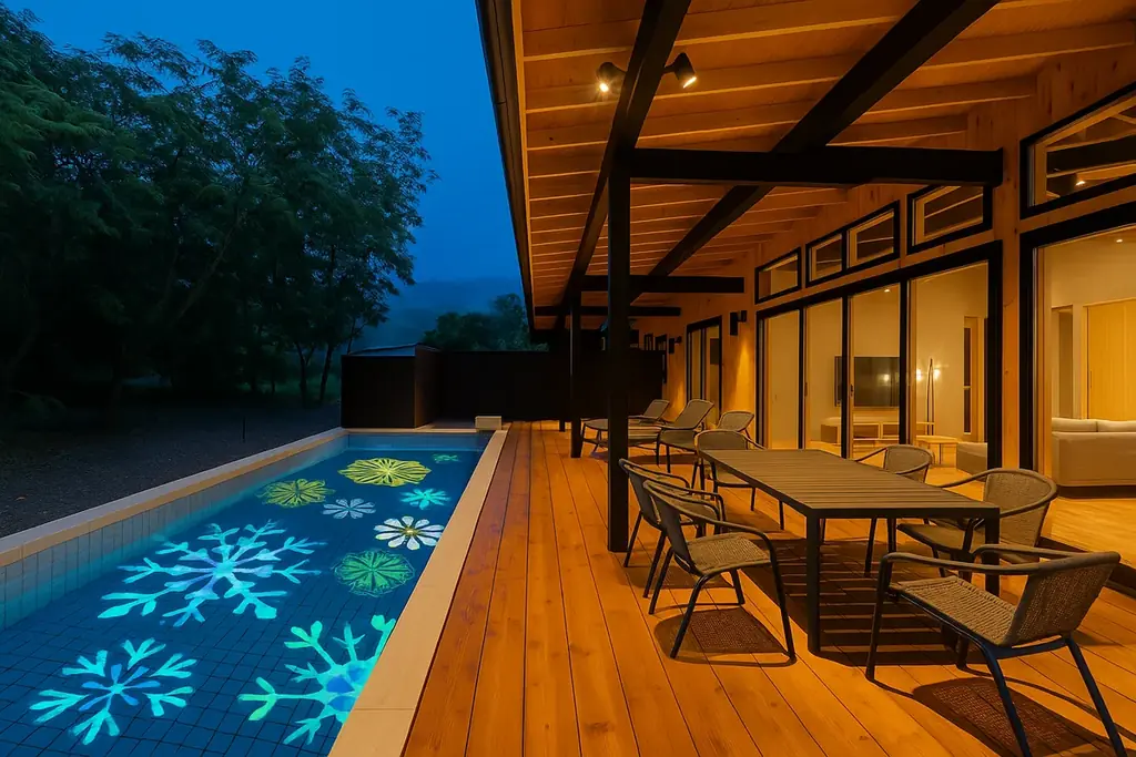 “泊まる × 光のアート”――埼玉・秩父の夜に幻想を灯す宿泊体験「秩父別邸 木叢」×「株式会社シバサキ」のコラボレーション～記念日や特別な夜を彩るライトアップ演出を開始～ 画像 3