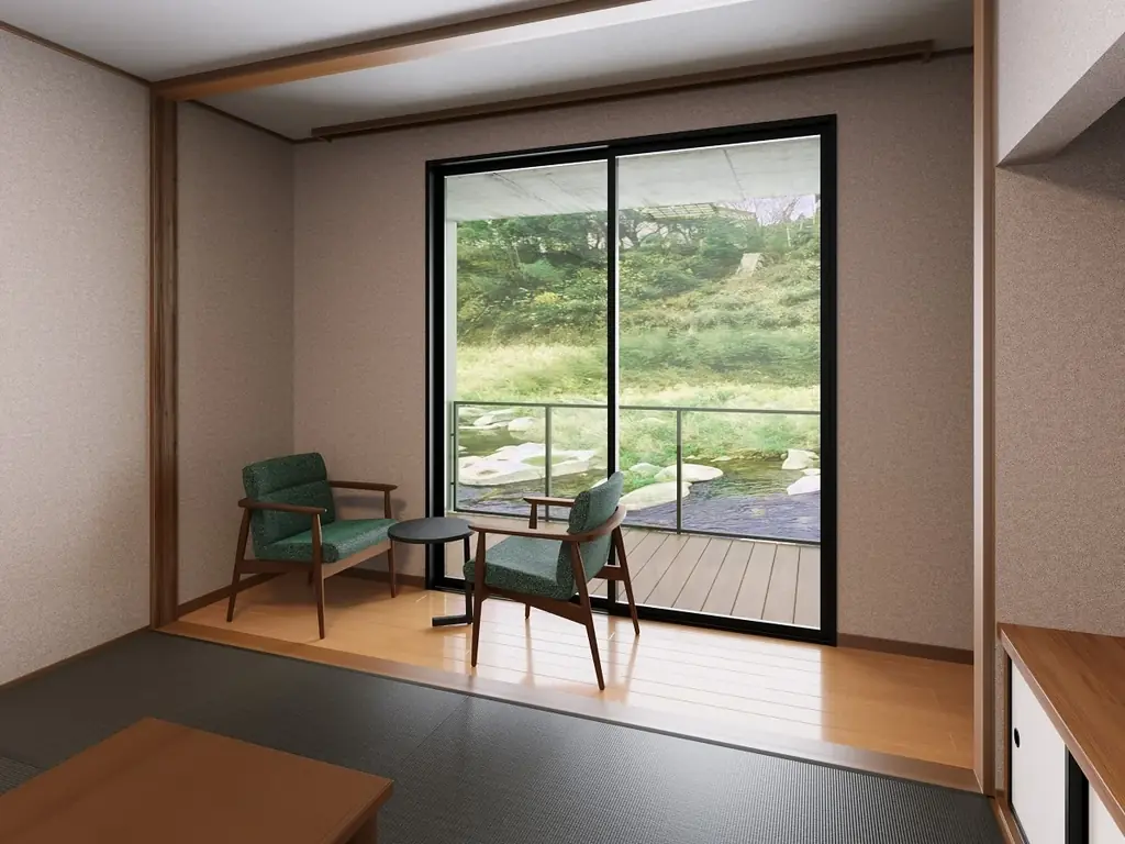 【2025年8月1日オープン】佐賀・古湯温泉に清流を望む癒し宿が誕生！ぬる湯×Bar×地酒を愉しむ大人の寛ぎ空間｜佐賀風雅 画像 6