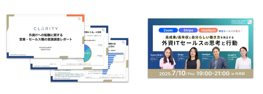 営業職の外資系転職【46.4％】が興味はあるが不安も多い実態 – CLARITYが最新調査を公開。「GAFA」より「身近な人」の話を聞きたいという意外なニーズを受け7/10にキャリアイベント開催を決定 画像 1