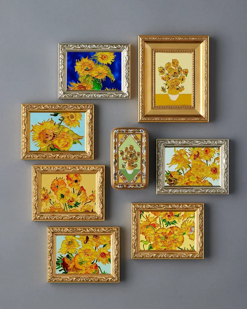 ゴッホのひまわり7作品が並ぶ “ミニチュア美術館” をイメージした『ひまわり缶』が、展覧会『ゴッホ展　家族がつないだ画家の夢』会場限定にて新発売。 画像 3