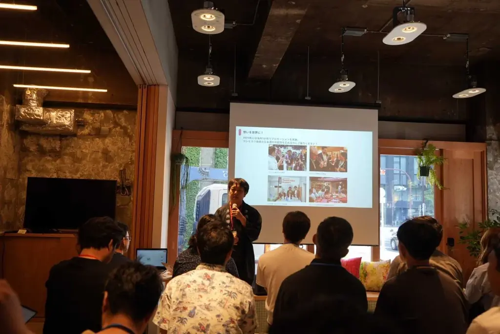 2025年6月19日開催「TRANOMON JUST RIGHT NEW FOOD」試食会で津南醸造が注目の日本酒を披露