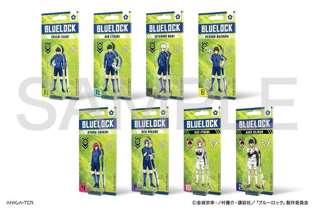 TVアニメ『ブルーロック』よりキャラクター背番号と名前の刺繍が入ったアパレルをはじめ、描き起こしデフォルメイラスト缶バッジなどが新登場！ 画像 6