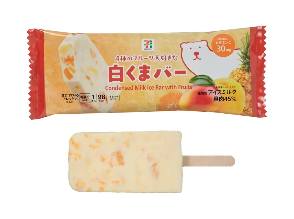 7月15日発売！セブンプレミアムの4種フルーツ白くまバー登場