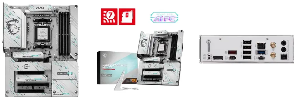 MSI、背面コネクタデザインを採用したホワイトカラーマザーボード「B850 GAMING PLUS WIFI PZ」を発売 画像 1