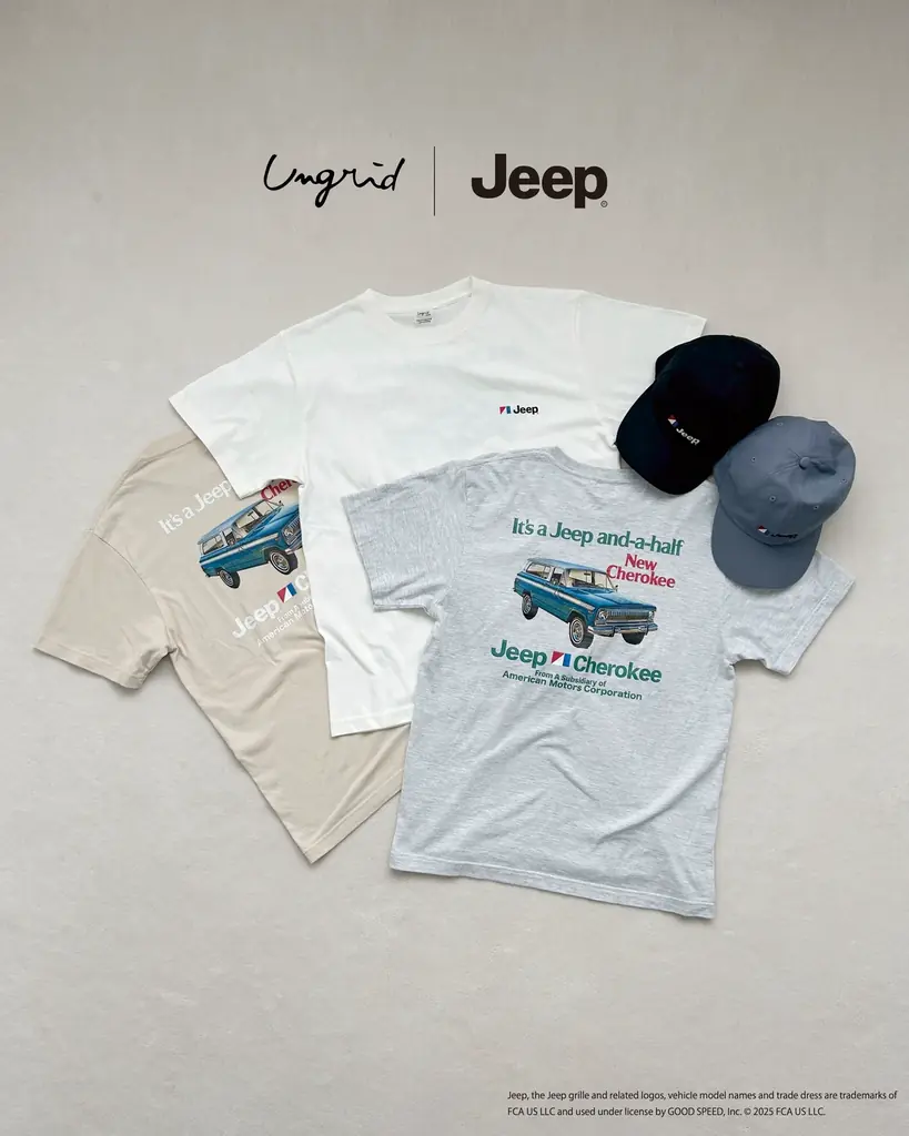 7/10発売！Ungrid×Jeep初コラボ限定Tシャツ＆キャップ