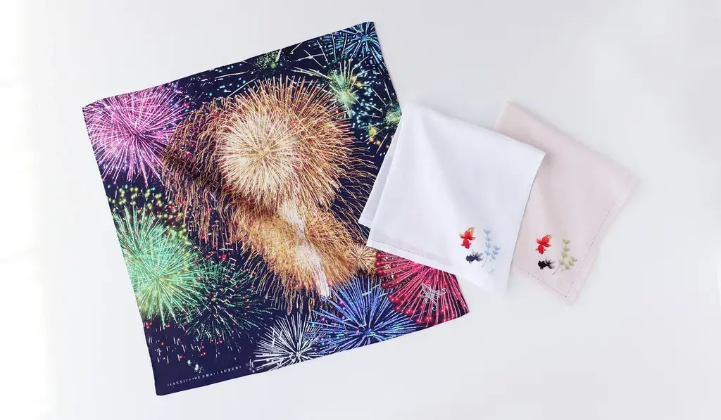 7月9日発売！夏の情緒を感じる花火＆金魚ハンカチ新作