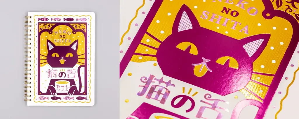 【新商品】箔押しブランド「ROKKAKU」と、人気イラストレーターオビワンのコラボ商品『箔押し B6リングノート』が新登場！「文具女子博in東京2025」で先行販売され、遂に一般販売を開始いたします 画像 4