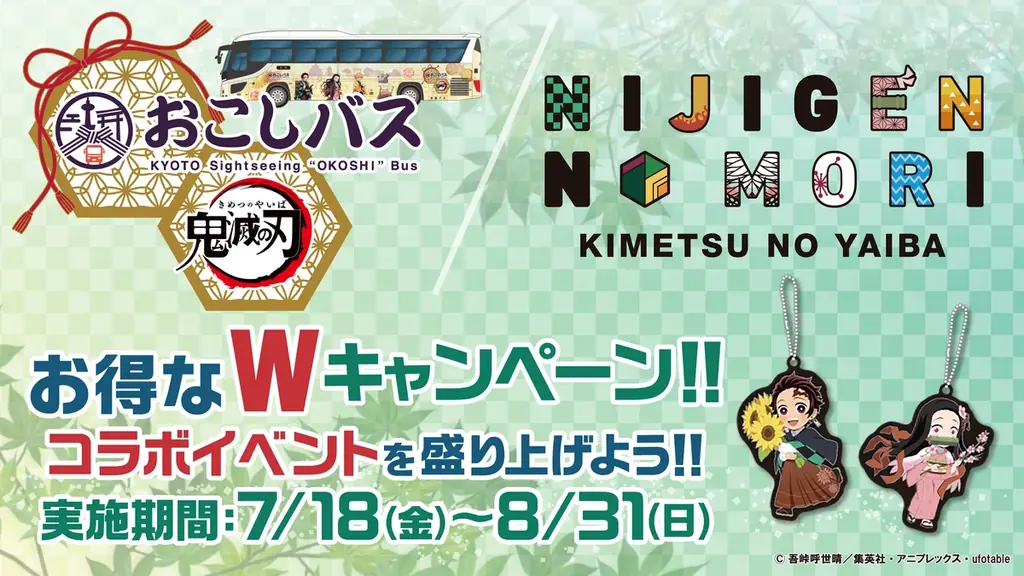 アニメ『鬼滅の刃』コラボイベントニジゲンノモリ×京阪バス『お得なWキャンペーン』 画像 1