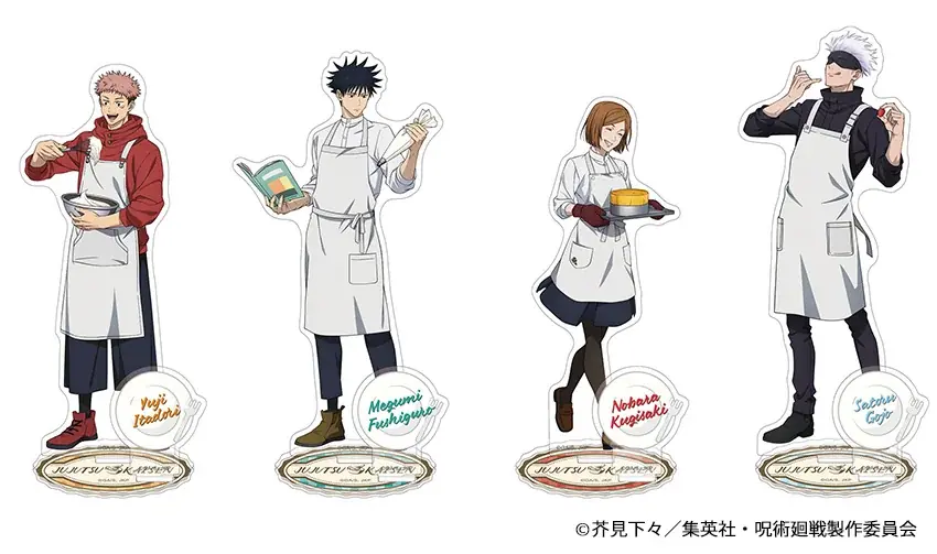 TVアニメ『呪術廻戦』より、調理実習中の虎杖たち4人の描き下ろしイラストを使用した新商品が10月4日発売! アニメイトでは、特典「ビジュアルカード」がもらえるフェアも同日より開催!! 画像 2