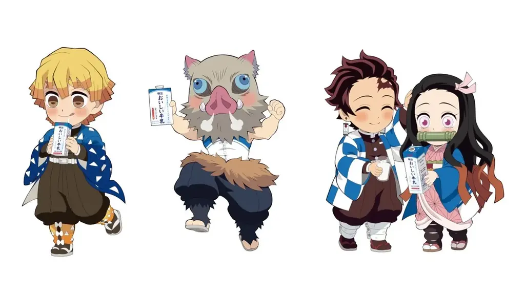 炭治郎など、新たに主要4メンバーのイラストを描き下ろし！「明治おいしい牛乳隊」の限定コラボグッズが5,000名様に当たる「明治おいしい牛乳」×『鬼滅の刃』キャンペーン第5弾が7月14日より開始！ 画像 2