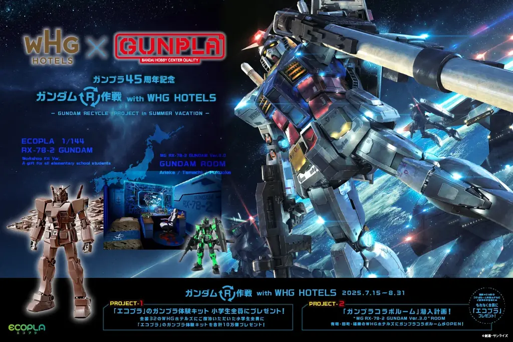 全国32のワシントンホテル/ホテルグレイスリーと「ガンプラ」が初コラボレーション!「ガンダムR(リサイクル)作戦with WHG HOTELS」本日7/15(火)スタート&第二弾宿泊予約開始 画像 3