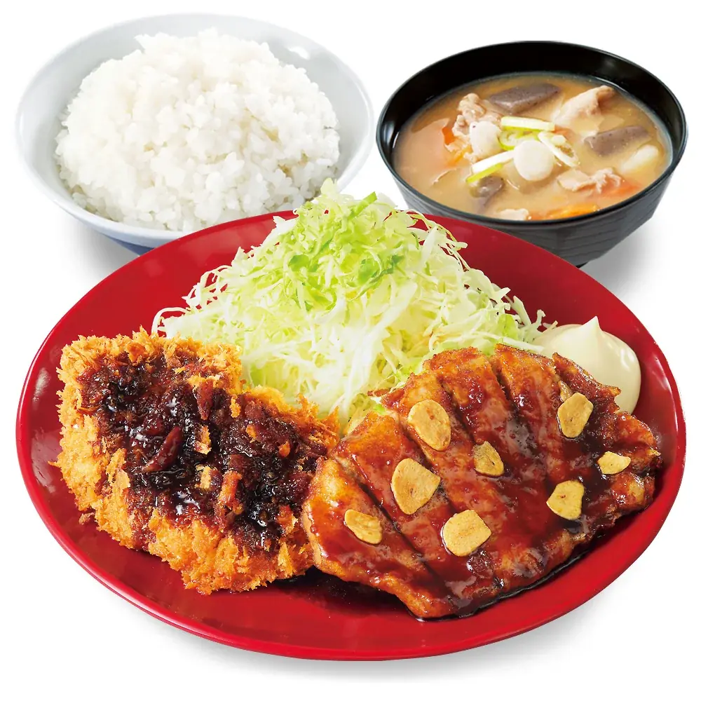 【にんにく香る夏のがっつり】トンテキとチキンカツの合い盛り「かつや」に新登場! 画像 3