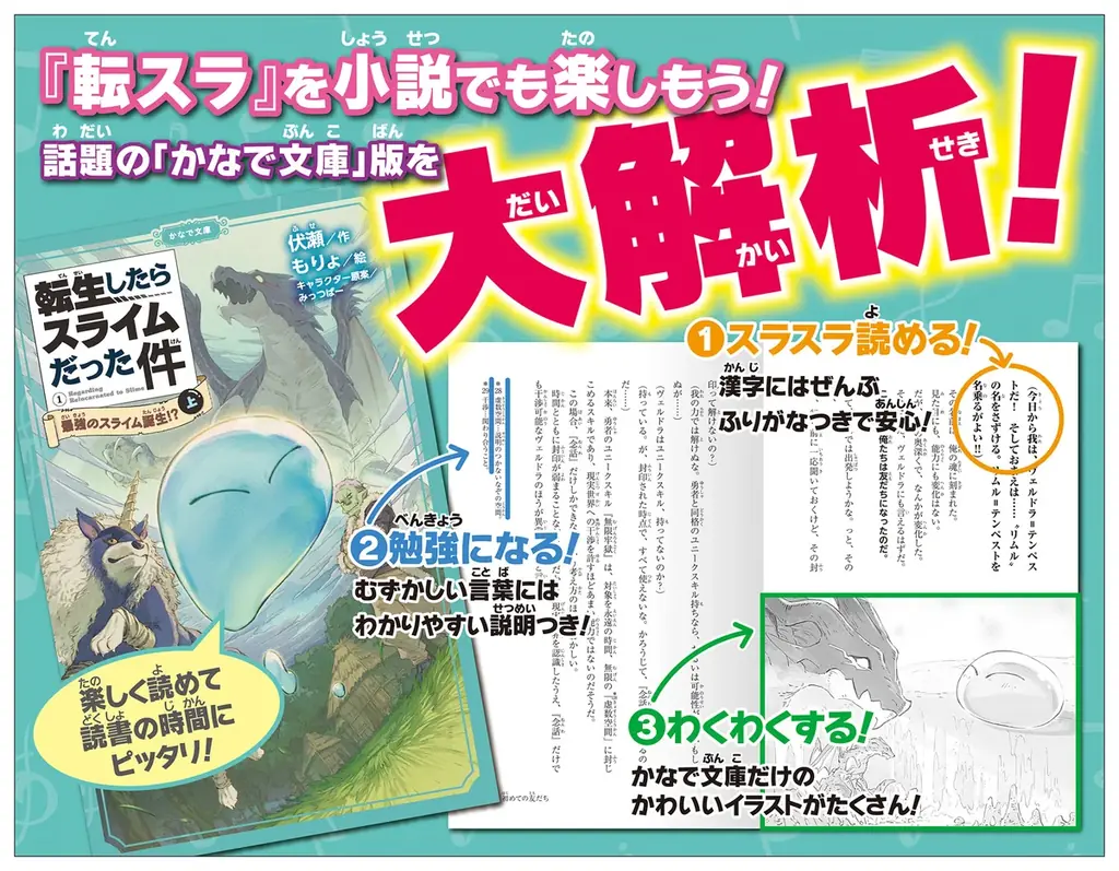 もりょ先生が描いたリムルのクリアしおりがもらえる！かなで文庫『転スラ夏休みフェア』が、一部書店で7月18日からスタート！ 画像 5