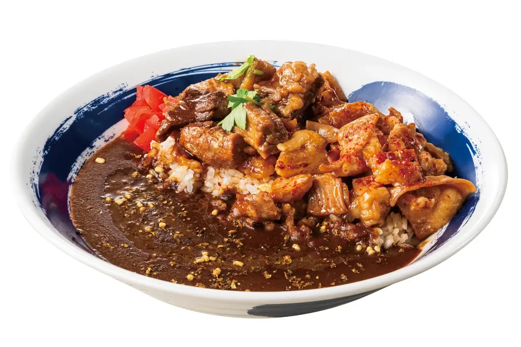 【人気No.1をカレーで】肉盛りでいつもの煮込みも一度に「牛もつカレー」肉めし岡もとに新登場 画像 3