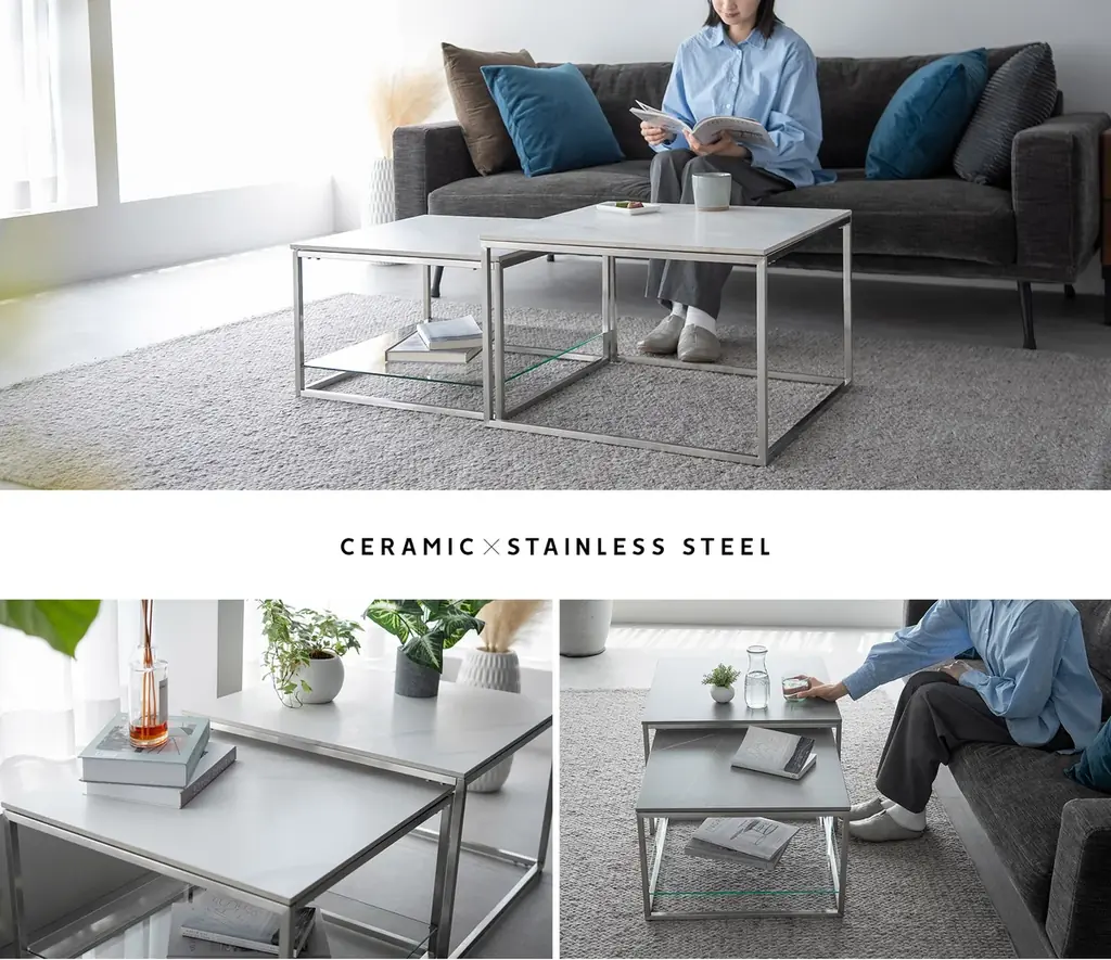 空間効率とデザイン性を両立!「たたむ」をコンセプトにしたブランドEMOORから変形家具『Ceramica セラミカ』ネストテーブル新登場。 画像 3