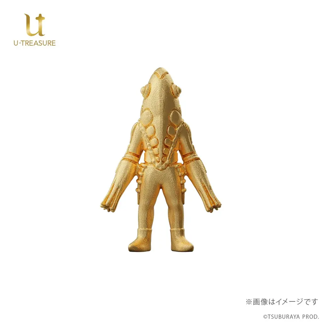 【メトロン星人】純金ミニフィギュア。300体限定、シリアルナンバー入りの特製シール付き！専用の木製コレクションケースでお届け 画像 2