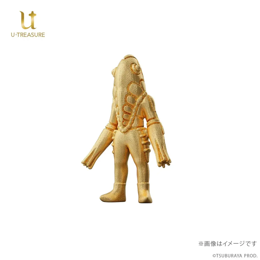 【メトロン星人】純金ミニフィギュア。300体限定、シリアルナンバー入りの特製シール付き！専用の木製コレクションケースでお届け 画像 3
