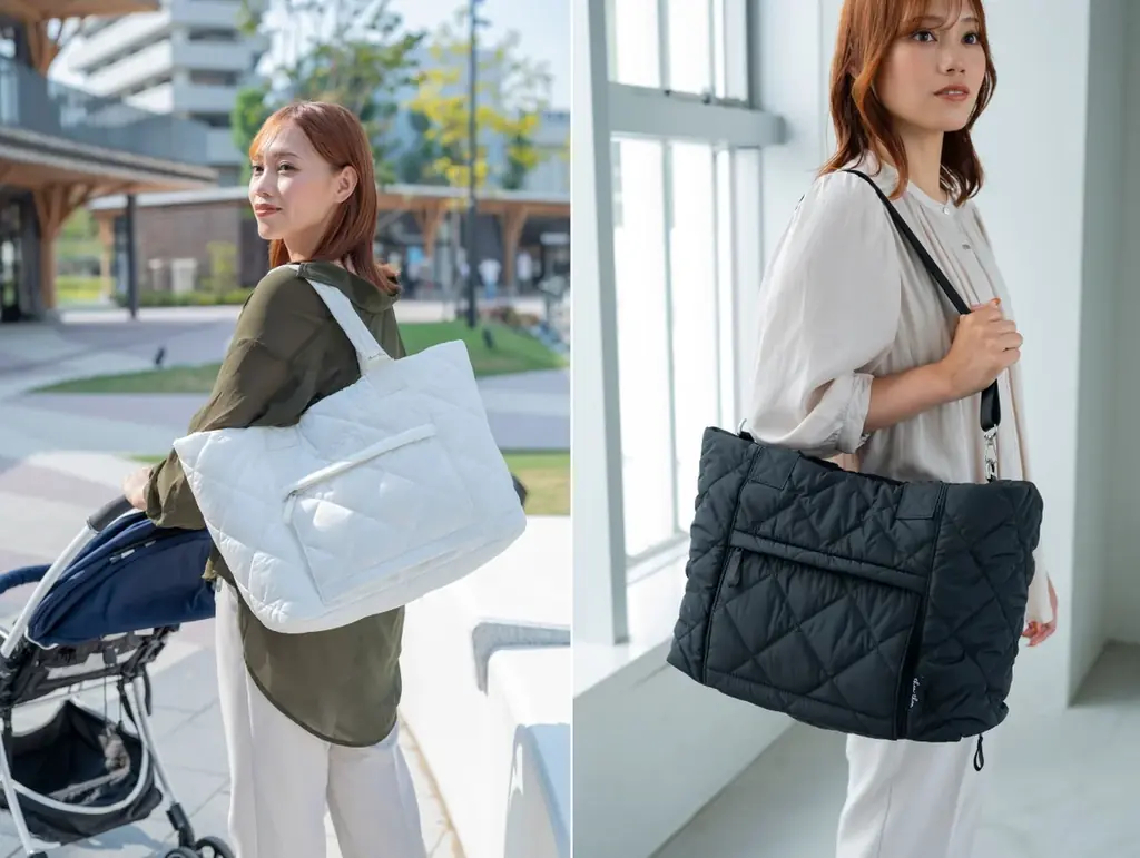マザーズバッグ Amazon | 2WAY マルチポケット ナイロン キルティング トート