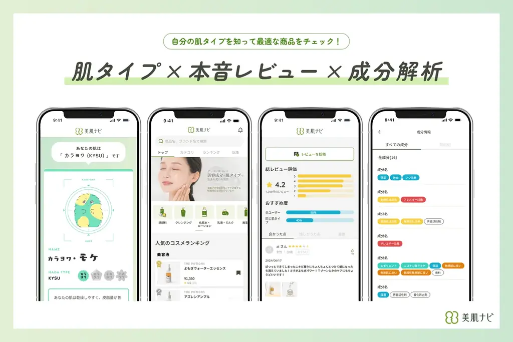 「スキンケア迷子」に寄り添い、自分の肌タイプに最適なスキンケア商品を提案するアプリ「美肌ナビ」をリリース！ 画像 4