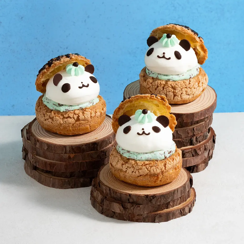 【椿屋珈琲・ダッキーダック】愛くるしい「チョコミントのパンダシュークリーム」を新発売 画像 3