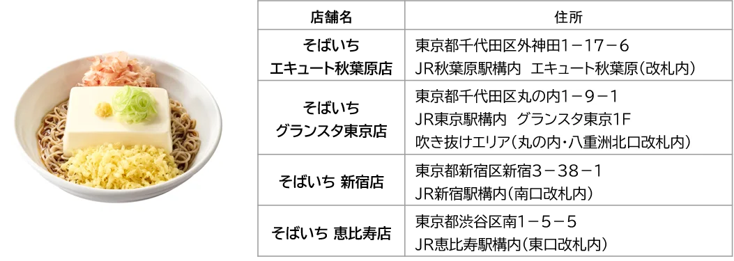 関東の駅そば3社のコラボ企画！箱根そば60周年記念 箱根そばの夏の風物詩「豆腐一丁そば」を駅そば3ブランドで販売いたします。 画像 3