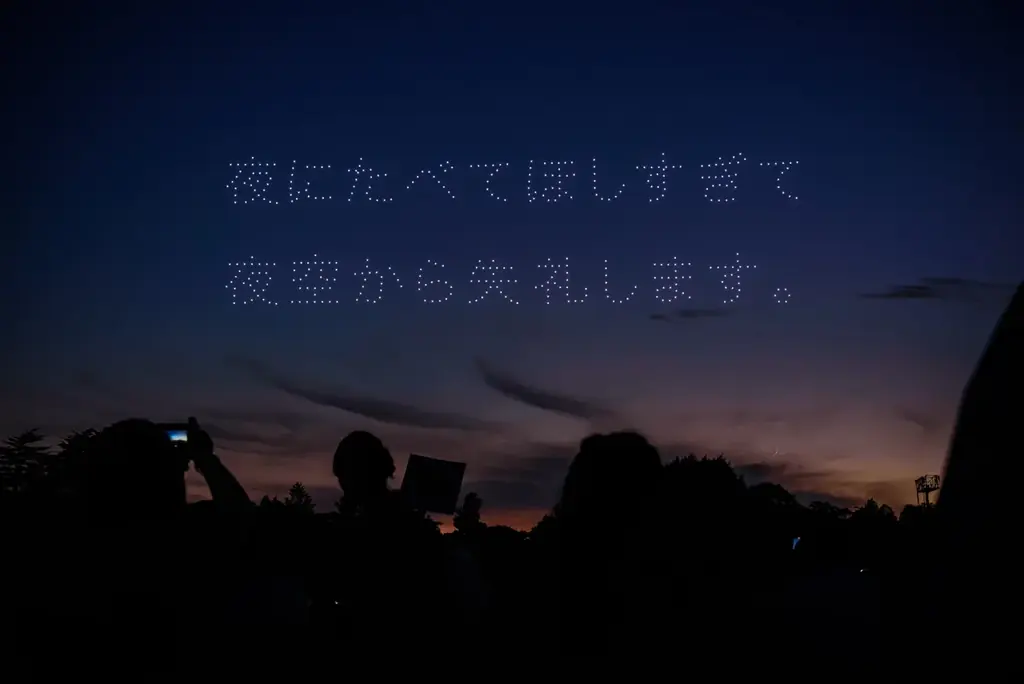 【イベントレポート】実物約35億本分!? 巨大な「シャウエッセン®花火」が夜空に出現、500基のドローンが描く”夜味シリーズ第二弾”がSNSで話題に!! 画像 3