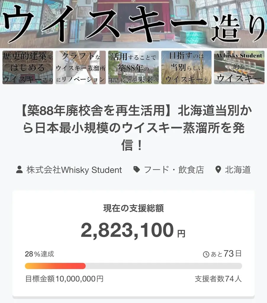 北海道当別で廃校を活用したウイスキー蒸溜所が7月21日着工