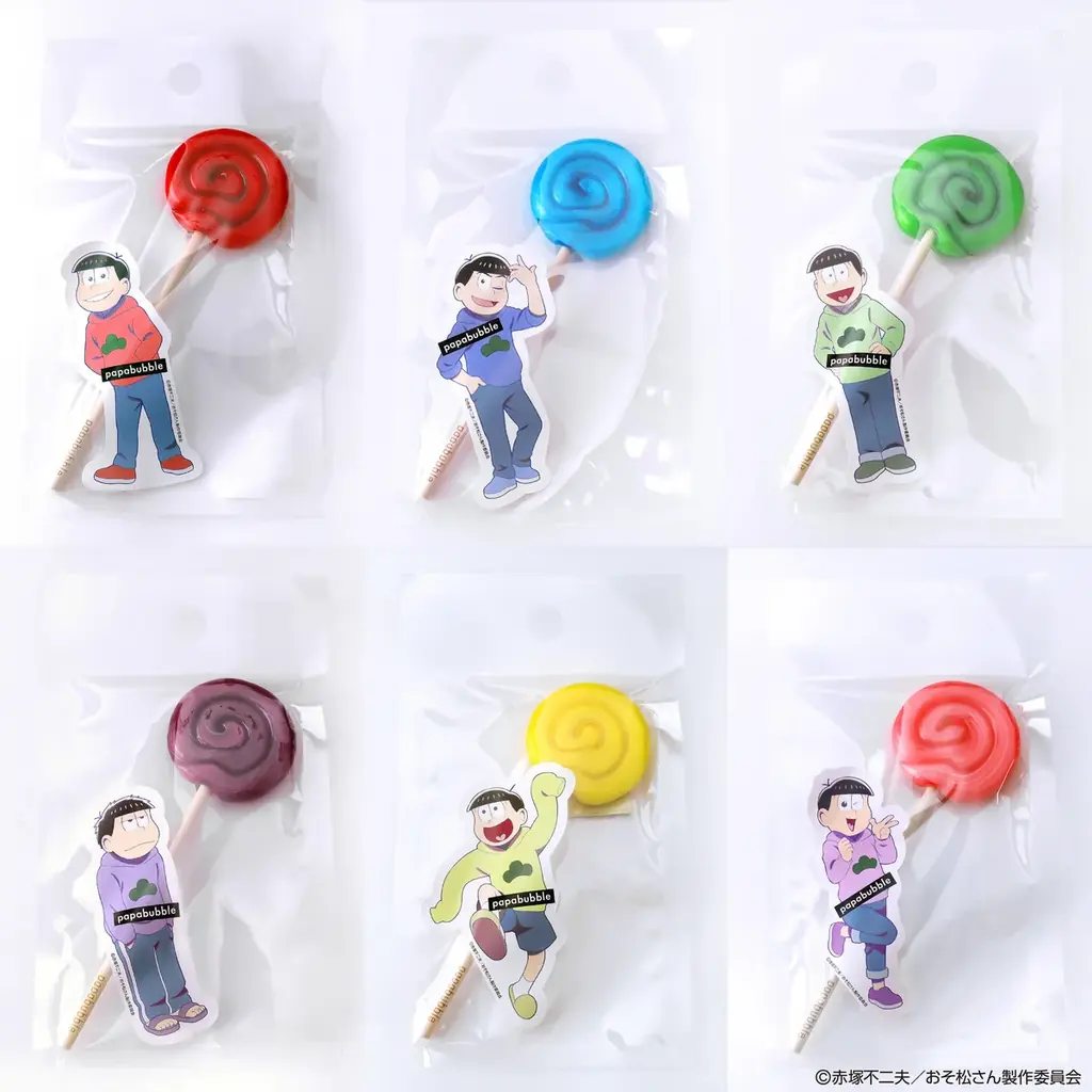 日本一有名な6つ子、TVアニメ『おそ松さん』の楽しく愉快なキャンディが登場！PAPABUBBLEの公式サイトにて 7月28日（月）、全国店舗にて8月1日（金）より発売 画像 9