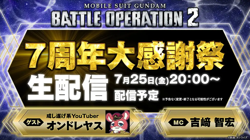 PlayStation®5/PlayStation®4『機動戦士ガンダム　バトルオペレーション２』おかげさまで7周年！「クロスボーン・ガンダムX1改」が参戦決定！!7周年オープニングムービーも公開中! 画像 7