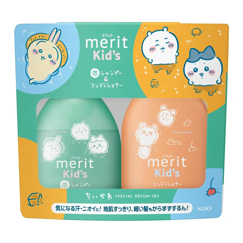 “やさしさ・安心感・清潔”を届ける“家族愛”ブランド「merit（メリット）」から、「ちいかわ」のスペシャルデザインボトルが今年も登場！　2025年8月2日、数量限定発売 画像 2