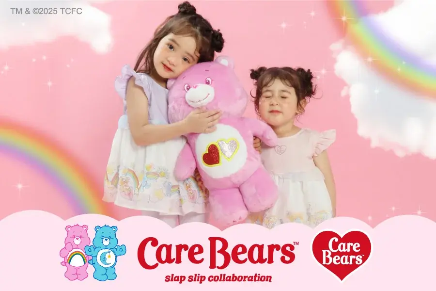 子供服ブランド「SLAP SLIP(スラップ スリップ、株式会社べべ)」より、「Care Bears™（ケアベア™）」とのコラボレーションアイテムが新登場‼ 画像 1