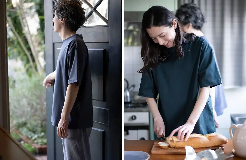 【新商品】寝る時Tシャツ派必見！『”寝るため”のTシャツパジャマセット』が誕生。「なめらか×ふんわり」が全身を包む、大人のスマートな日常着がパジャマ屋IZUMMより登場。＜株式会社フレックス＞ 画像 15