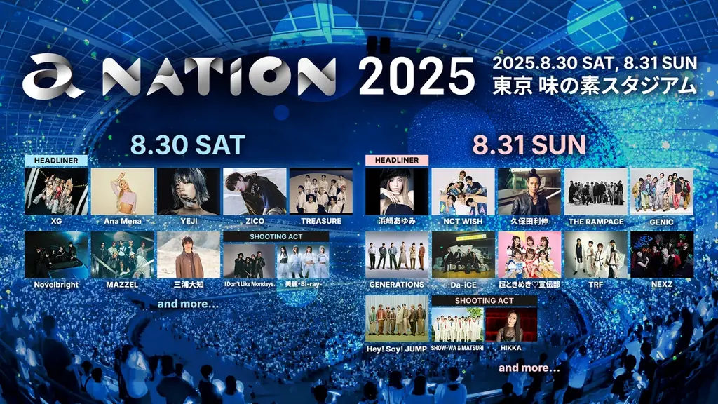a-nation 2025が8月30日・31日に味の素スタジアムで開催決定