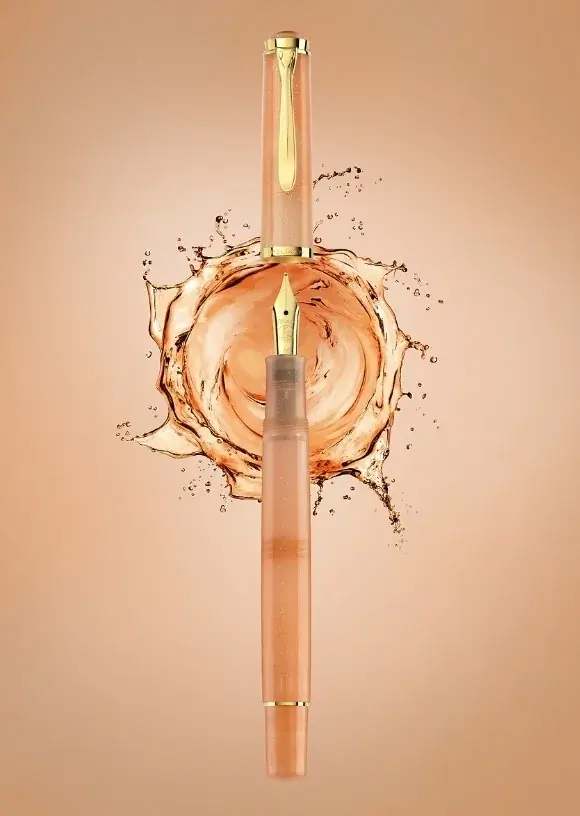 ドイツの高級筆記具ブランド【ペリカン】から特別なインクコレクションと同じカラーで楽しめる万年筆「M200アプリコットアゲート」８月限定発売。インクとのセットボックスも100セット限定で同時発売。 画像 2