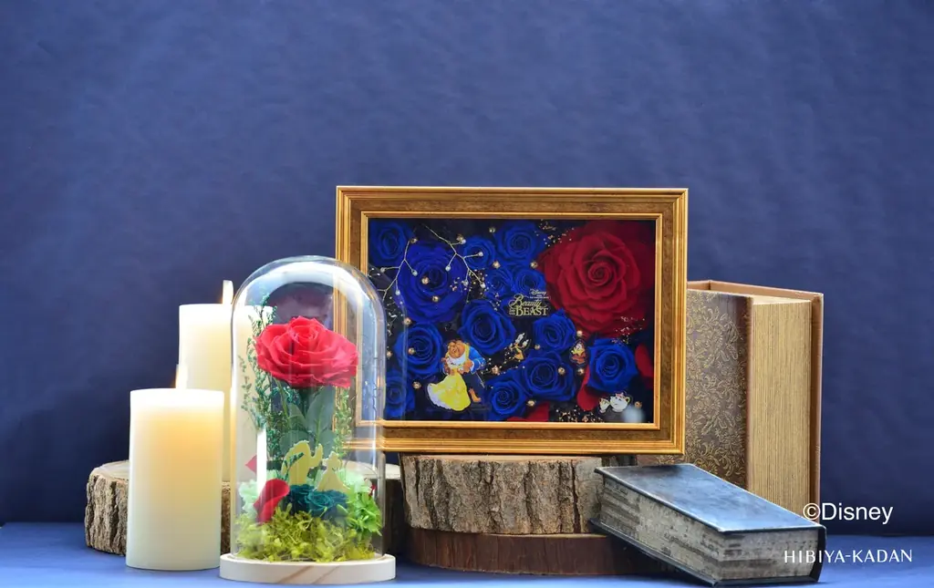 ディズニー・アニメーション映画『美女と野獣』のロマンチックな世界観を表現したプリザーブドフラワー2種を日比谷花壇の店頭で数量限定発売。 画像 1