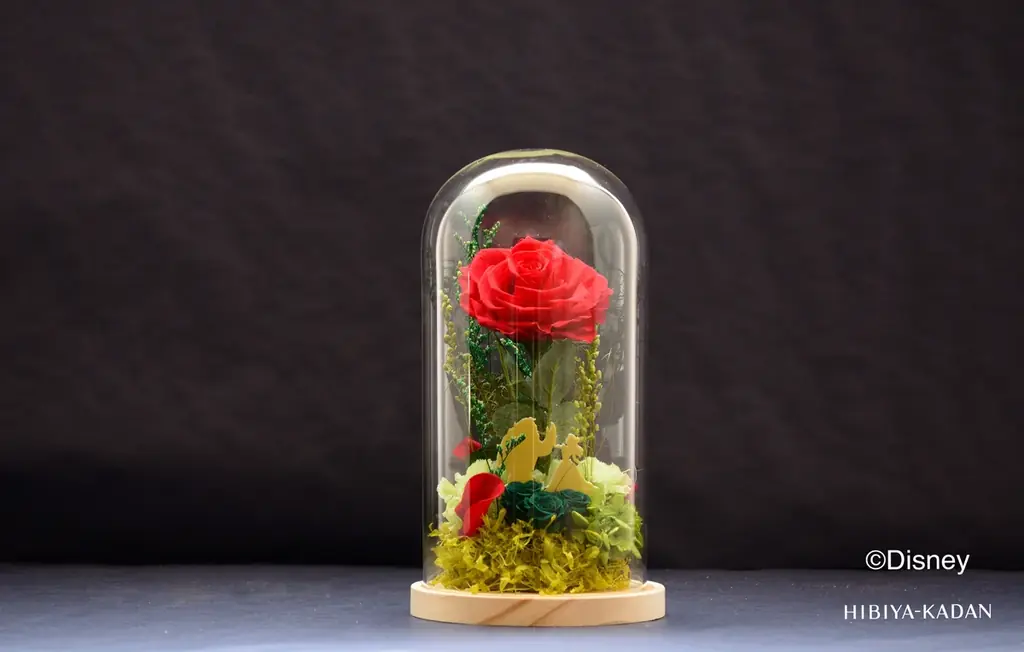 ディズニー・アニメーション映画『美女と野獣』のロマンチックな世界観を表現したプリザーブドフラワー2種を日比谷花壇の店頭で数量限定発売。 画像 2