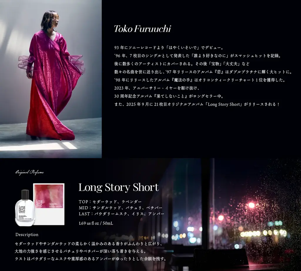 古内東子オリジナル香水『Long Story Short』 受注販売! 画像 2
