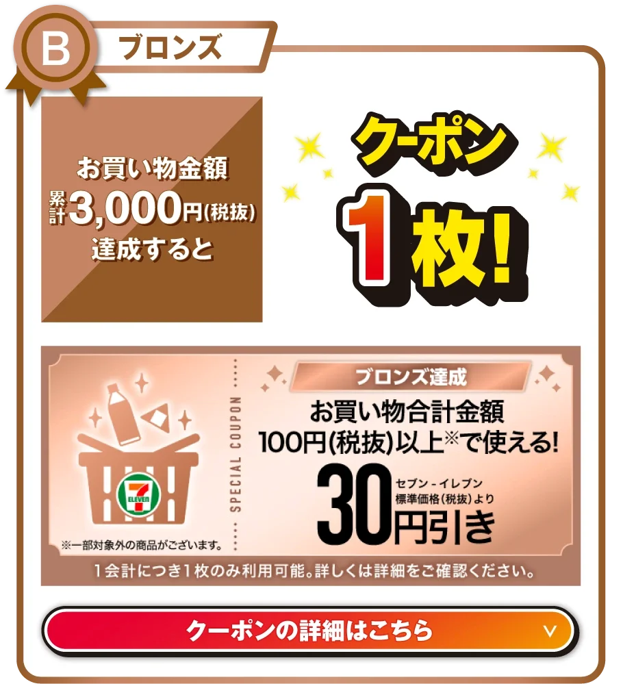 セブン‐イレブンアプリで「買うほどランクアップチャレンジ」開催 最大20枚のクーポン配信に加えてプラチナランク達成で「セブンカフェ風フタ付きタンブラー」が当たる! 画像 2